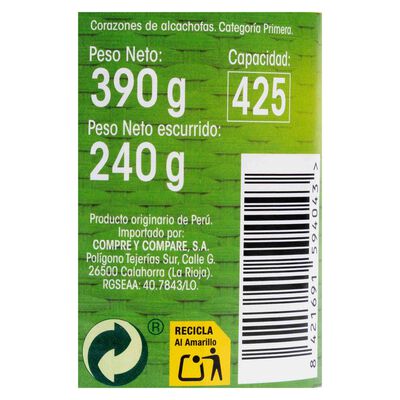 Corazón de alcachofa Alipende 8/10 240g