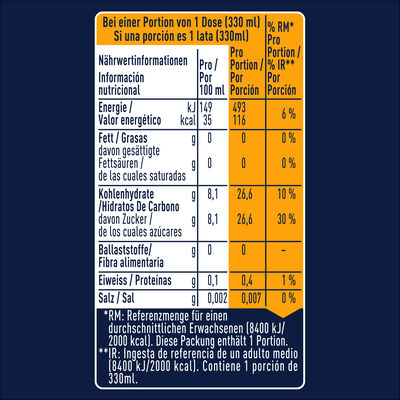 Agua con gas San Pellegrino Naturali Refresco Naranja lata 330ml