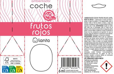 Ambientador coche Lanta 6ml frutos secos