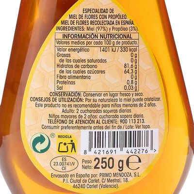 Especialidad de miel Alipende 250g con propoleo