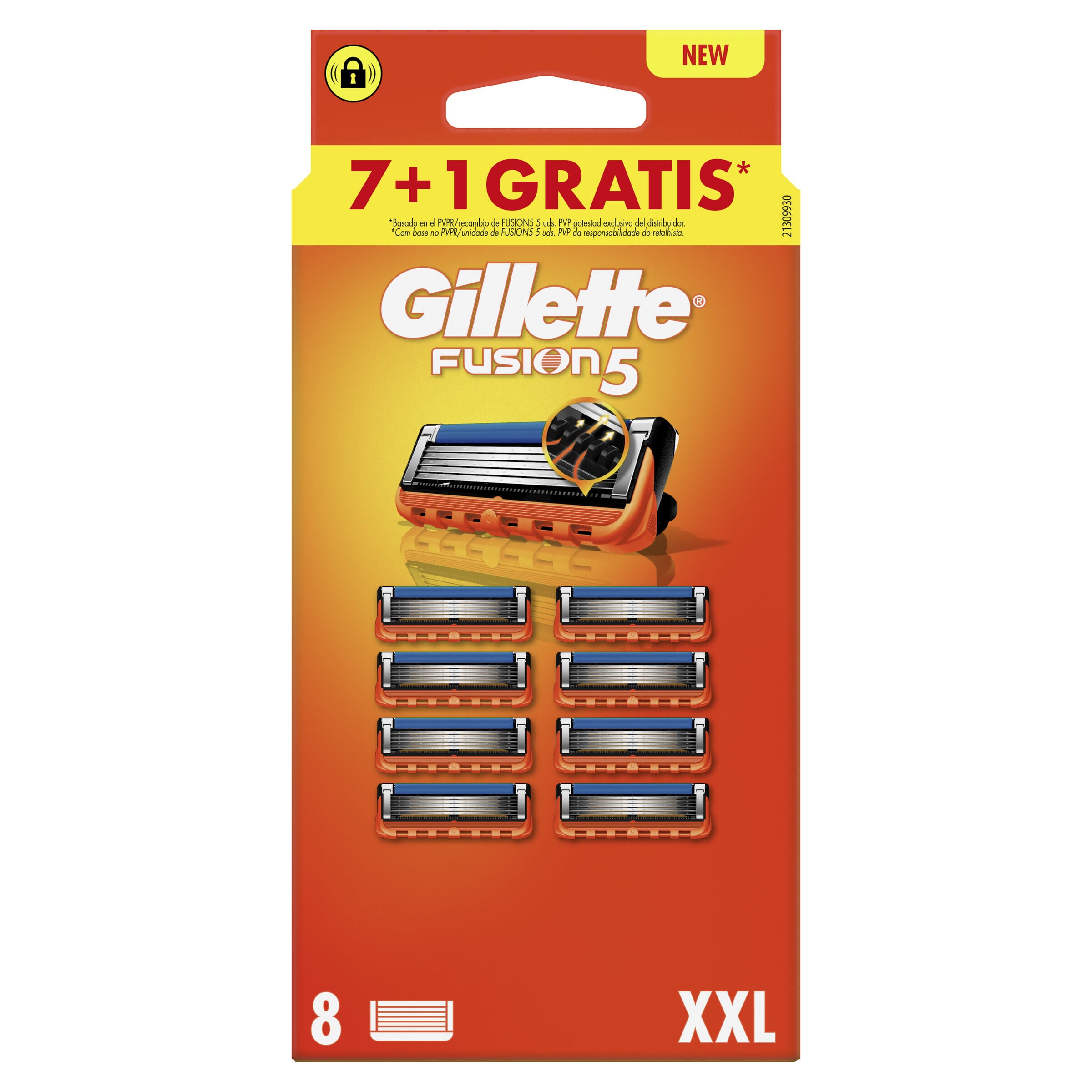 Recambio hojas de afeitar Gillette 7+1 unidades Fusion 5