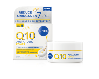 Crema facial de d&iacute;a Nivea Q10 50ml power SPF 15 antiarrugas