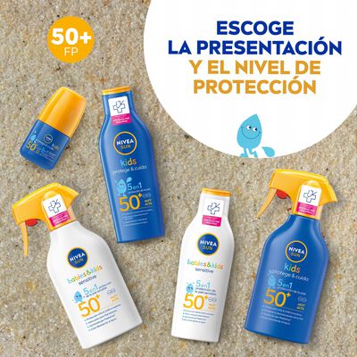 Crema solar roll-on Nivea 50ml factor de protecci&oacute;n 50 babies & kids sensitive