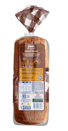 Pan molde integral con 8 cereales Bimbo 650 g
