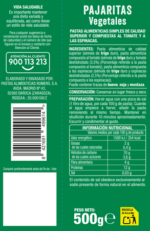 Pajaritas Alipende 500g con vegetales