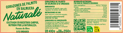 Coraz&oacute;n Palmito Naturale 250g Salmuera