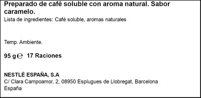Café soluble de caramelo Nescafé 95g