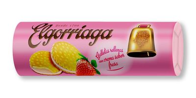 Galleta rellena con crema de fresa Elgorriaga 240g