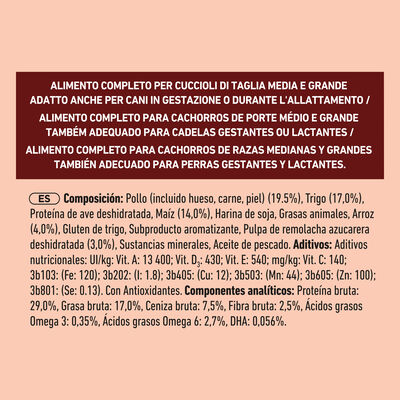 Alimento de perro PURINA ONE&reg; MEDIUM/MAXI >10kg Junior Pollo y Arroz 2,5kg