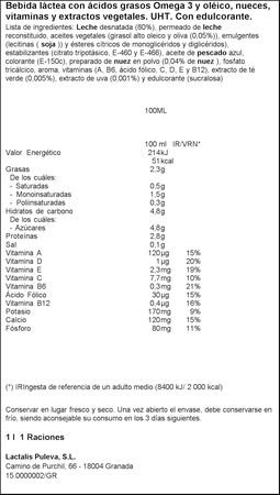 Bebida láctea Puleva omega3 1l nueces