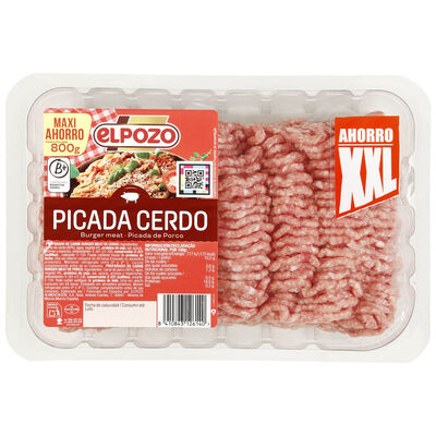Carne picada de cerdo para burger meat El Pozo 800g aprox