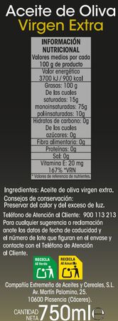 Aceite oliva virgen extra Alipende 750ml