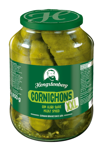 Pepinillos Hengstenberg tarro de cristal 850g