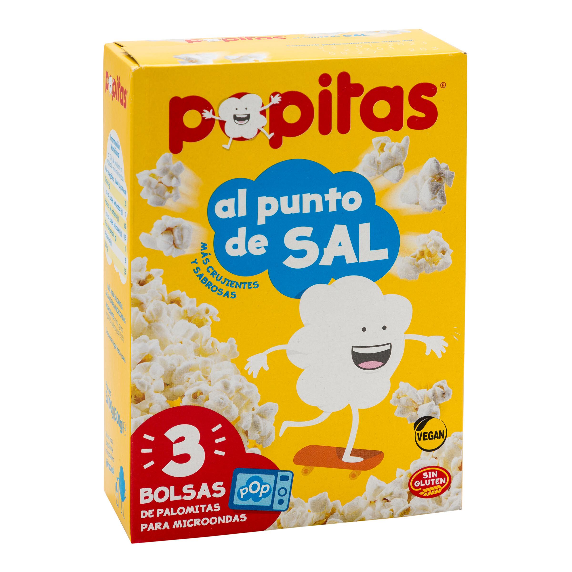 Popitas Free Pack 3 caja 4u Palomitas de Maíz para Microondas 