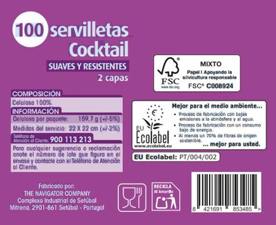Servilleta Lanta 2 capas 100 unidades Cocktail