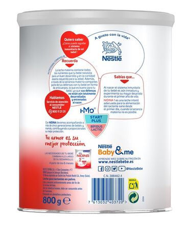 Leche infantil en polvo Nidina 1 Nestl&eacute; 800g
