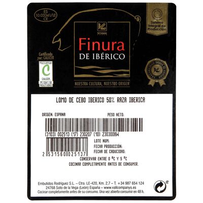 Cinta de lomo de cerdo ib&eacute;rico 50% raza ib&eacute;rica