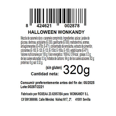 Golosinas Surtido Halloween Wonkandy 320gr