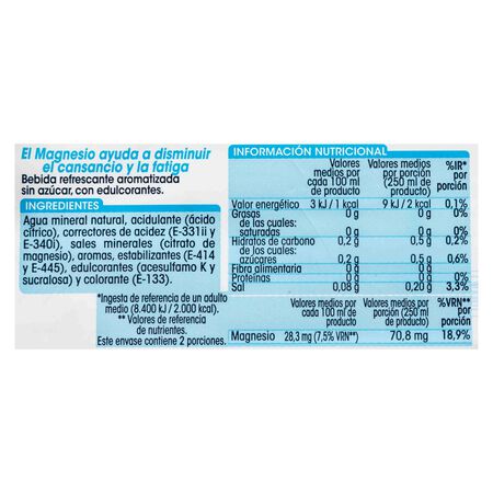 Bebida isotónica sin azúcar magnesio Alipende 0,5l blue