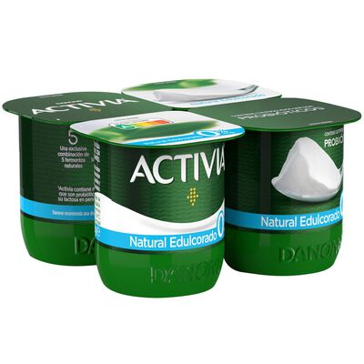 Bífidus probiótico Activia desnatado 0% materia grasa pack 4 natural edulcorado