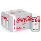 Refresco cola light Coca-Cola lata 33cl pack 9