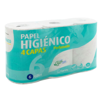 Papel higi&eacute;nico Lanta 6 rollos 4 capas perfumado