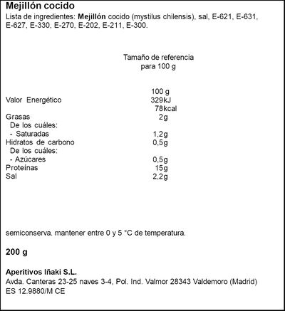 Mejillón cocido Marvalmar 150g