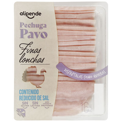 Pechuga pavo finas lonchas reducido en sal Alipende 200g