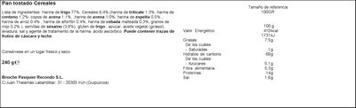 Hogaza de pan Recondo 240g 9 cereales y semillas