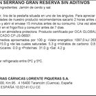 Jamón serrano gran reserva sin aditivos Loriente 100g
