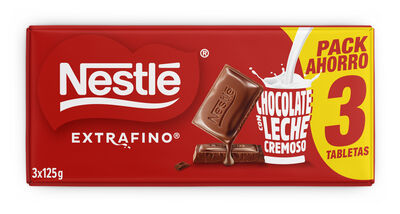 Chocolate con leche Nestl&eacute; Extrafino pack tabletas 3x125g
