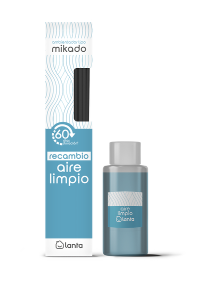 Ambientadores tipo mikado recambio Lanta 50ml aire limpio