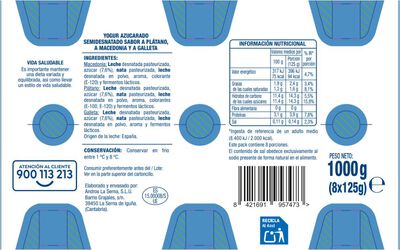 Yogur Alipende pack 8 platano-macedonia-galleta