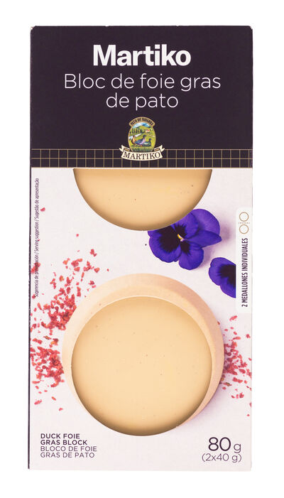 Bloc de foie gras de pato Martiko pack 2 de 40g