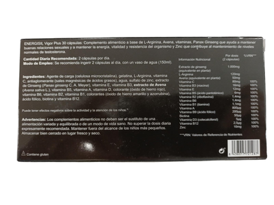 Complemento de alimentaci&oacute;n Energisil Vigor Plus 30 c&aacute;psulas