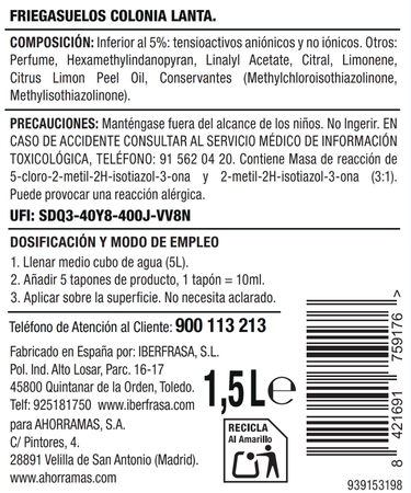 Friegasuelos Lanta 1,5l Colonia