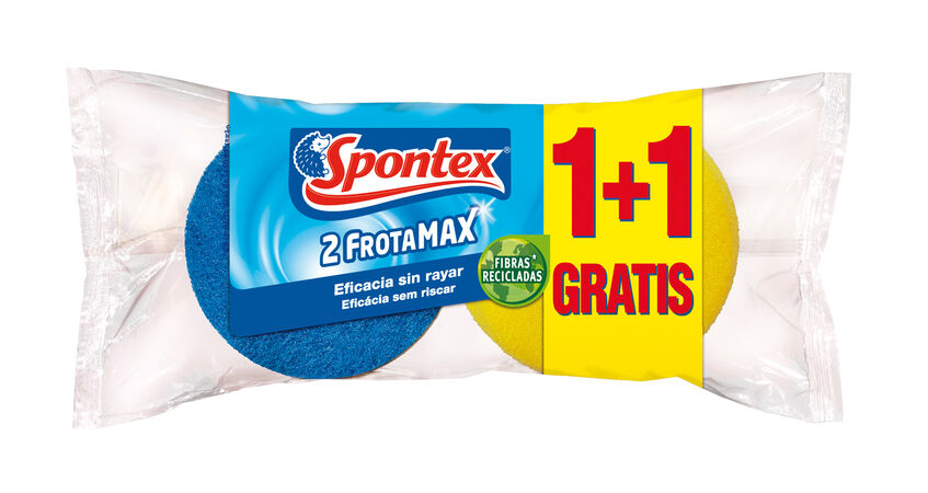 Estropajo fibra azul 1+1 unidades