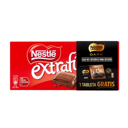 Chocolate con leche Nestlé 125g Pack3 + Dark