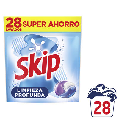 Detergente en capsulas skip limpieza profunda 28 lavados