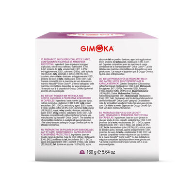 C&aacute;psulas de caf&eacute; con leche Gimoka 16 c&aacute;psulas (sistema Dolce Gusto)
