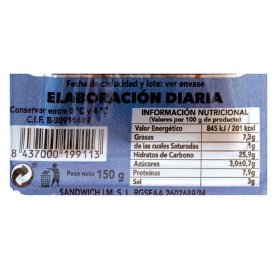 Sandwich 150g palitos de mar