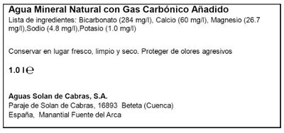 Agua con gas Solan de Cabras 1L
