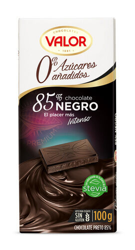 Chocolate negro 85% de cacao s/gluten Valor 100g