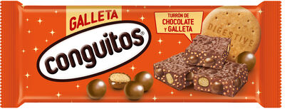 Turr&oacute;n de chocolate con galleta Conguitos Lacasa 180g