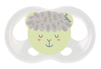 Chupete silicona Tigex noche 6-18meses pack 2