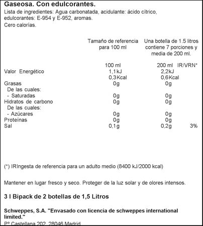 Gaseosa La Casera 1,5l pack 2
