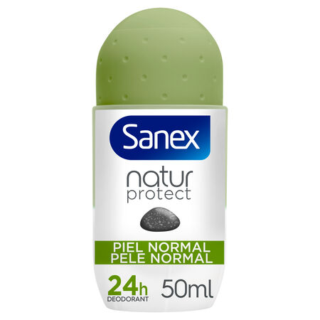 Desodorante roll-on Sanex Natur Protect piel normal 24h con piedra de alumbre 50ml