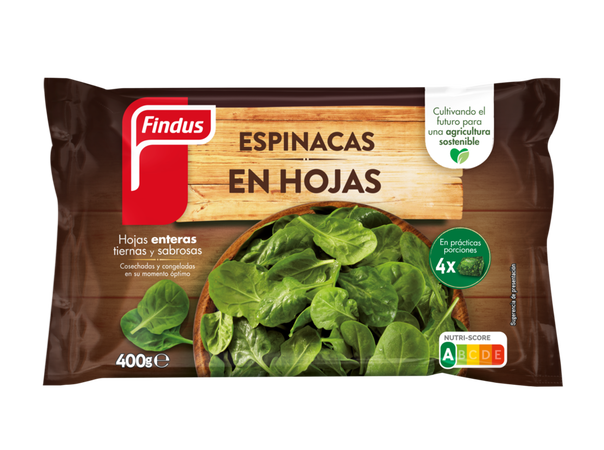 Espinacas en hojas Findus 400g