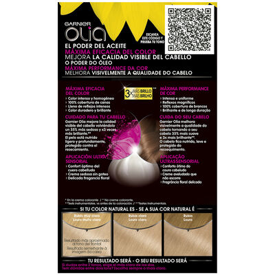 Tinte Olia Garnier Nº10.1 Rubio Extra Claro Sin Amoniaco