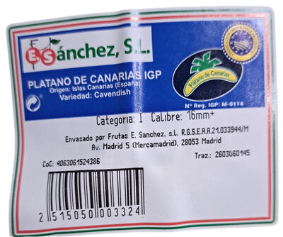 Pl&aacute;tano Canario bandeja